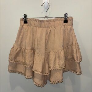Tan Layered Ruffle Skirt/Size S.